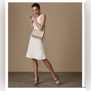 REISS  Haley Structured-Knit Dress In Off White Size US 2